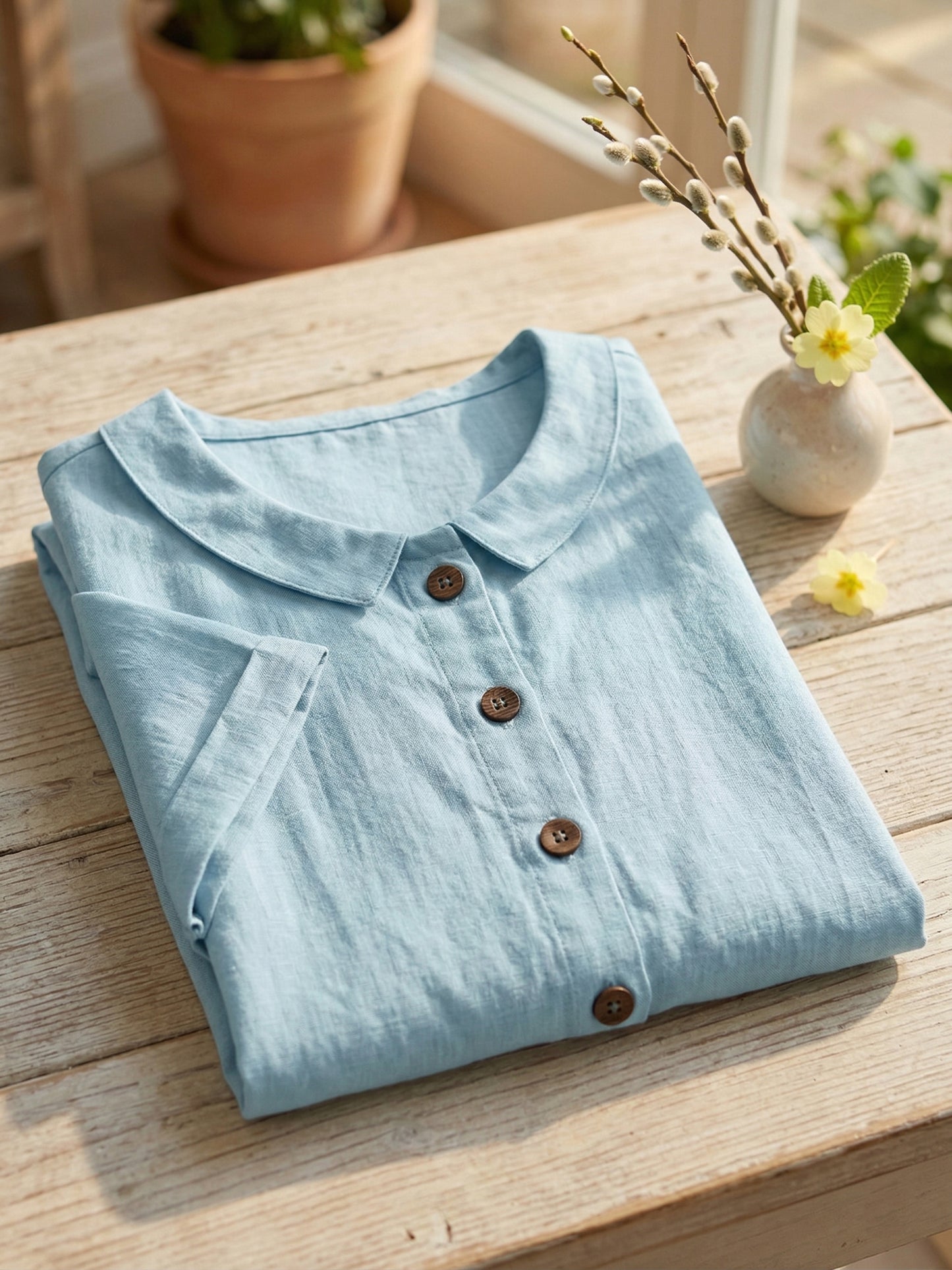 🔥Women's Round-neck Short-sleeve Casual Loose Cotton-linen Tops