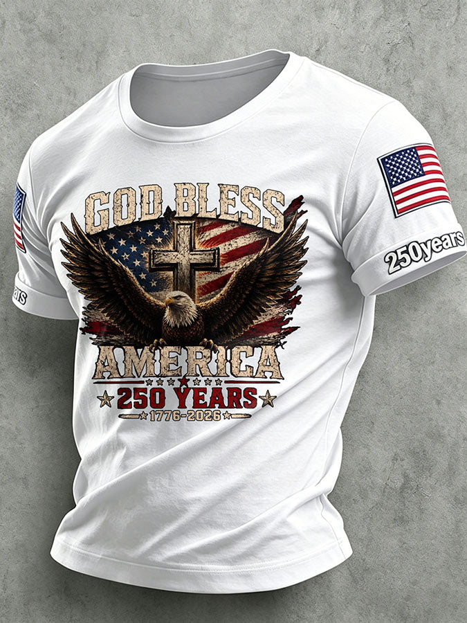 Men'S America Flag Printed Casual T-Shirt