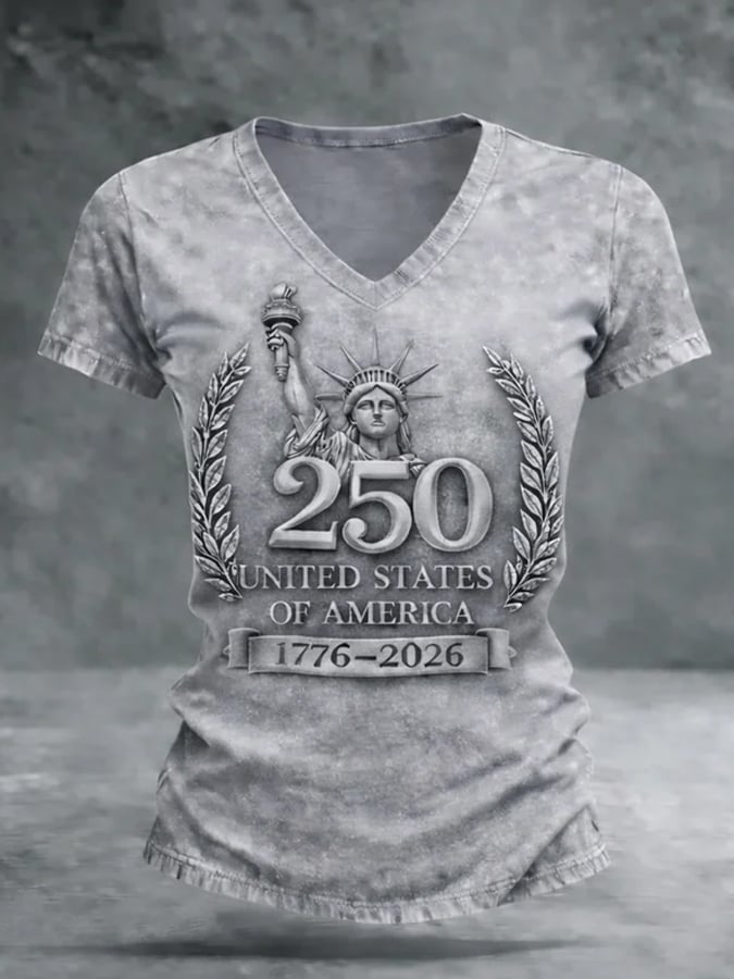 Women'S Casual T-Shirt With American 250th Anniversary Print