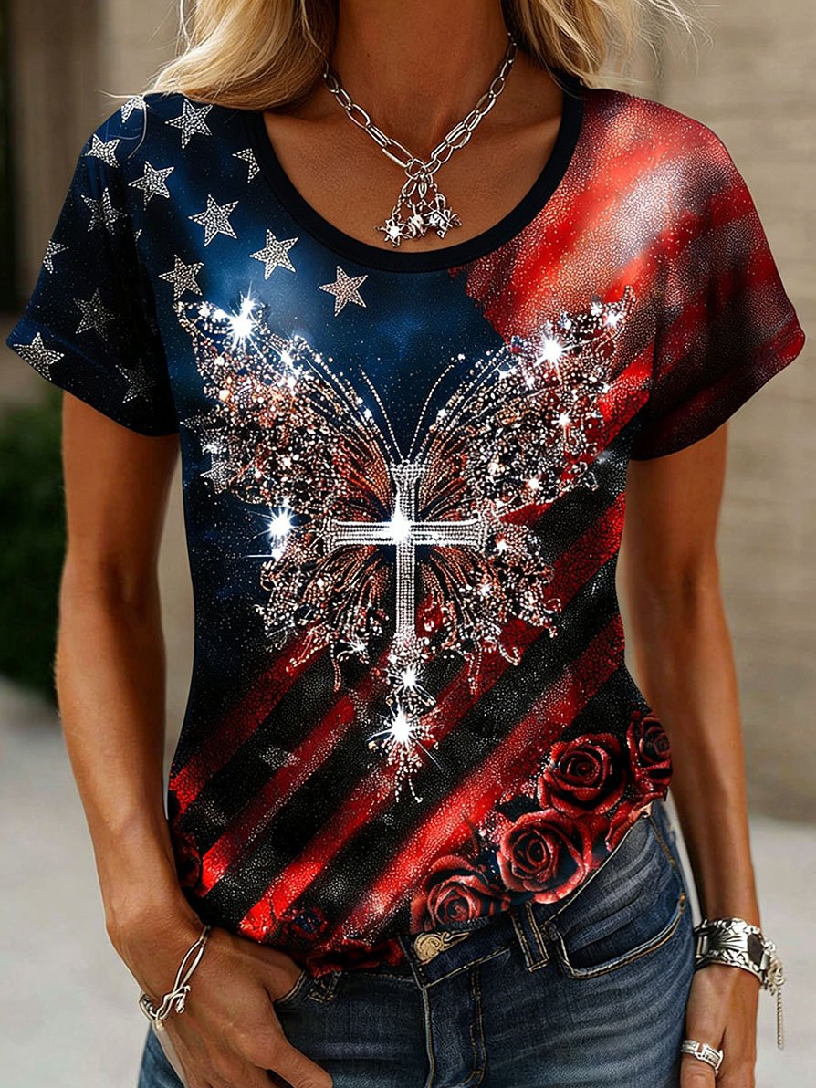 Women's Vintage Faith American Founding 250th Anniversary Short-Sleeved T-Shirt