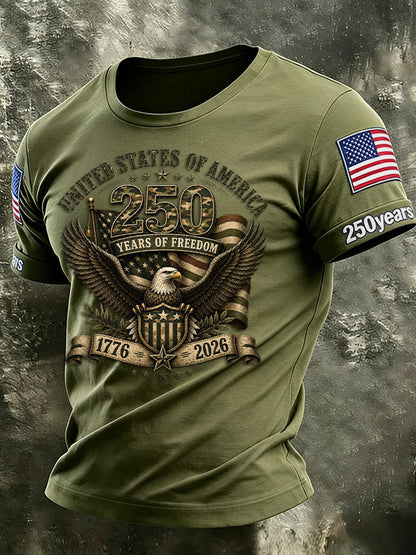 Men'S America Flag Printed Casual T-Shirt