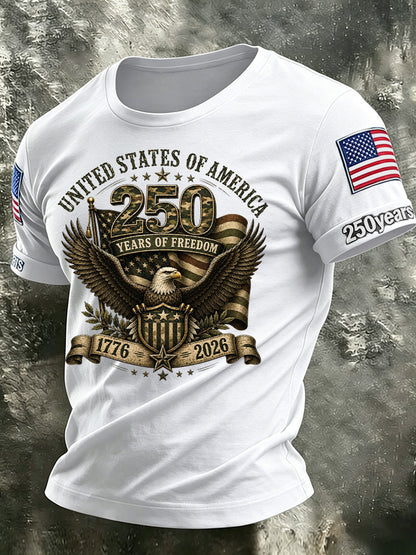 Men'S America Flag Printed Casual T-Shirt
