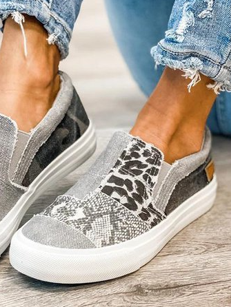 Vintage Flat Heel Leather Daily Sneakers