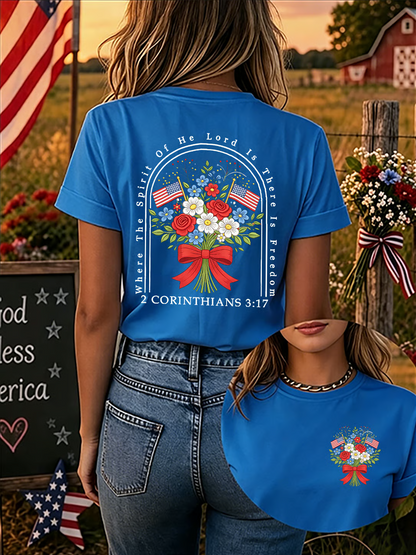 Women'S 250th Anniversary American Faith Print Short-Sleeve T-Shirt