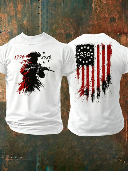 Men's Retro Patriotic Pattern Printed T-Shirt