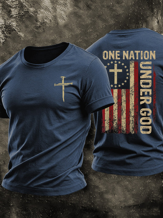 Men'S American Flag Faith Printed Casual T-Shirt