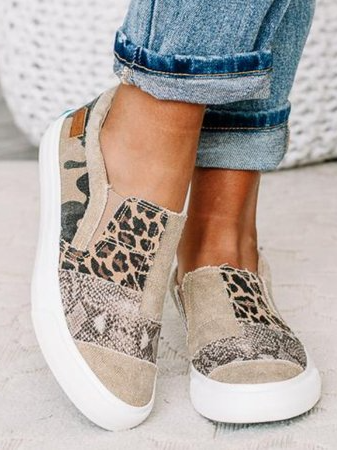 Vintage Flat Heel Leather Daily Sneakers