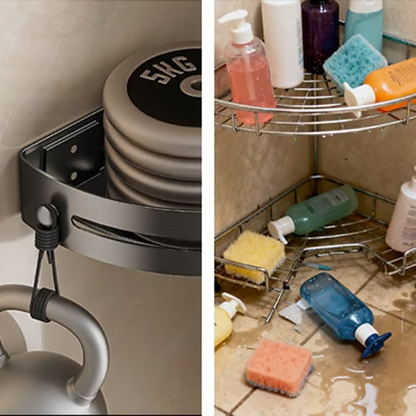 No-Drill Bathroom Corner Shelf