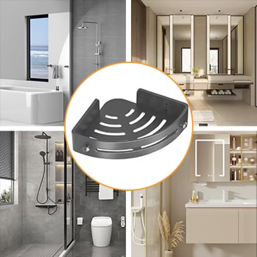 No-Drill Bathroom Corner Shelf