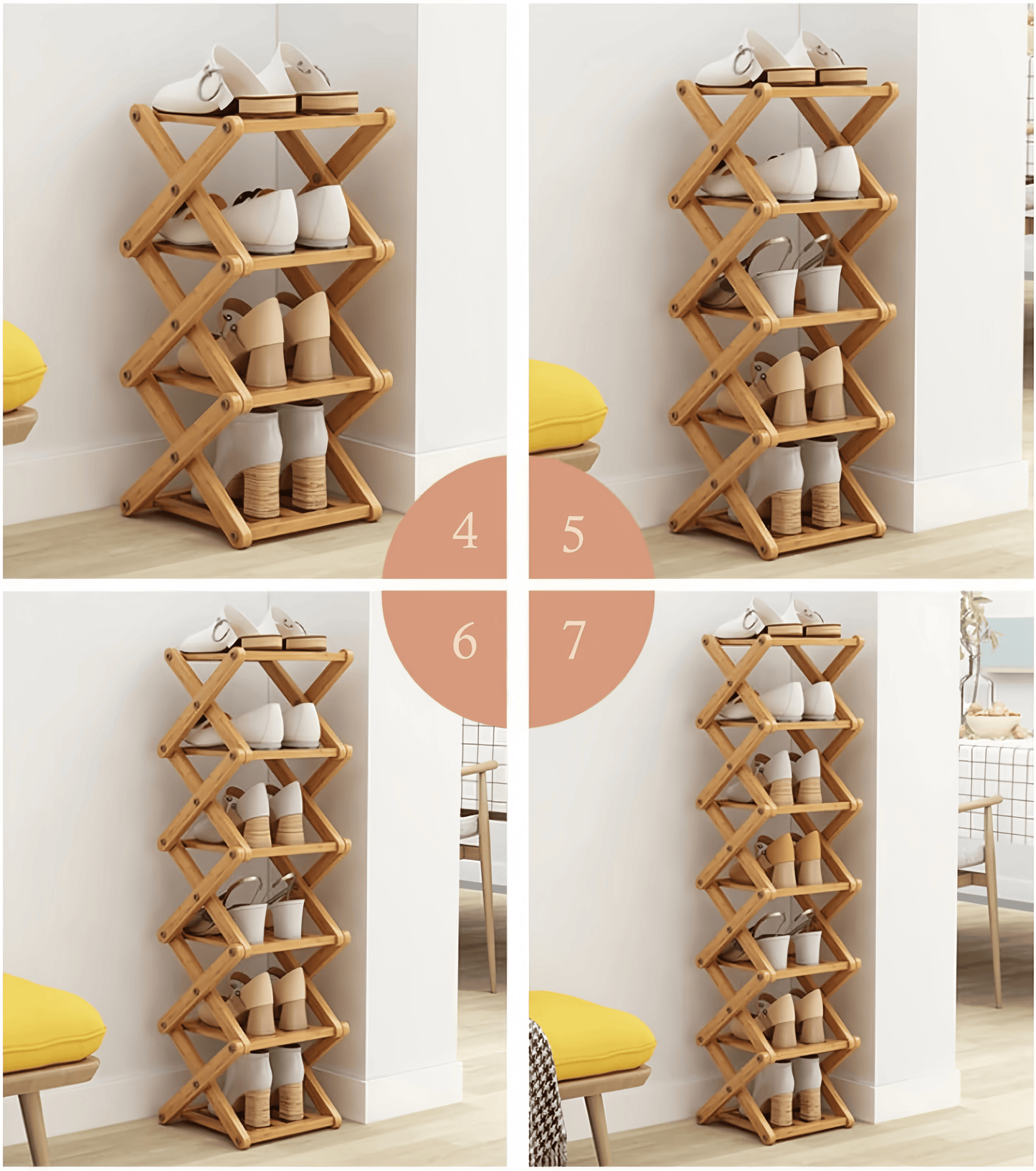 Instant-Use Bamboo Rack – 9 Tiers, No Tools Needed🌿👟