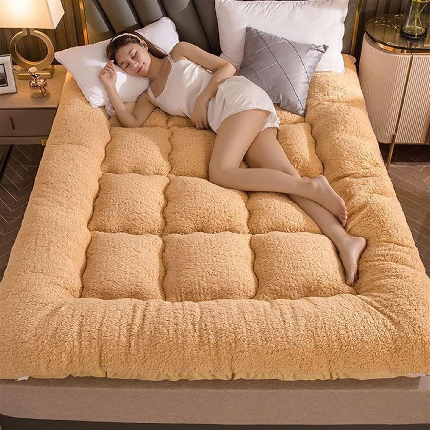 Folding Roll Up Mattress Sleeping Pad, Camping Portable Mattress, Sofa Bed Mattress, Double Plush Single Twin Mattress