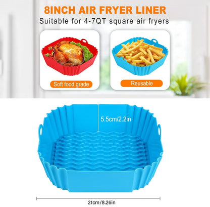 🔥 Square Silicone Reusable Cooking Basket Insert
