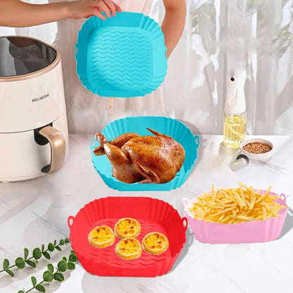 🔥 Square Silicone Reusable Cooking Basket Insert