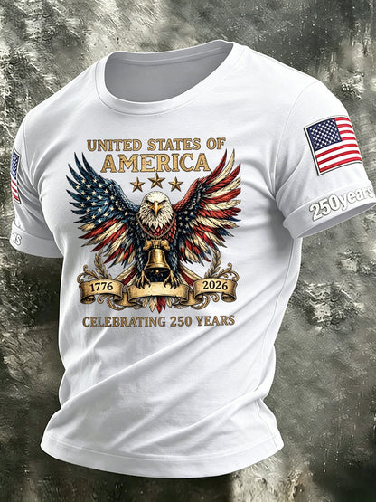 Men'S America Flag Printed Casual T-Shirt