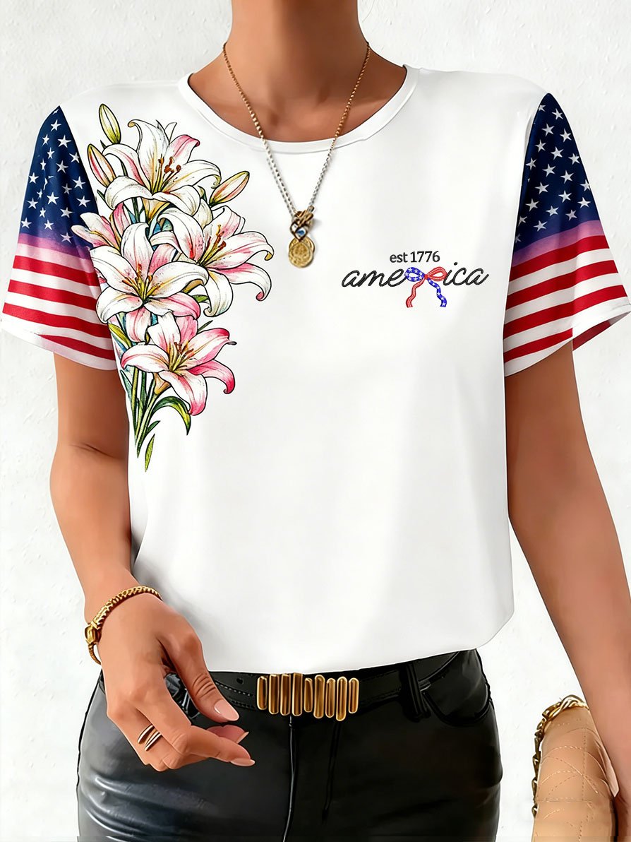 Women's Fashion American 250th Anniversary Short-Sleeved T-Shirt