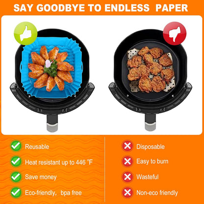 🔥 Square Silicone Reusable Cooking Basket Insert