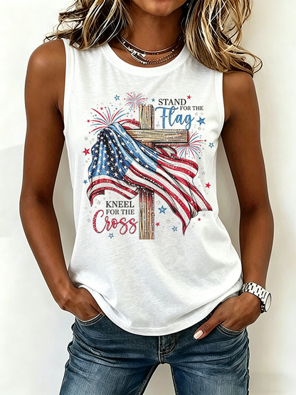 Women'S America Flag Printed Tank Top