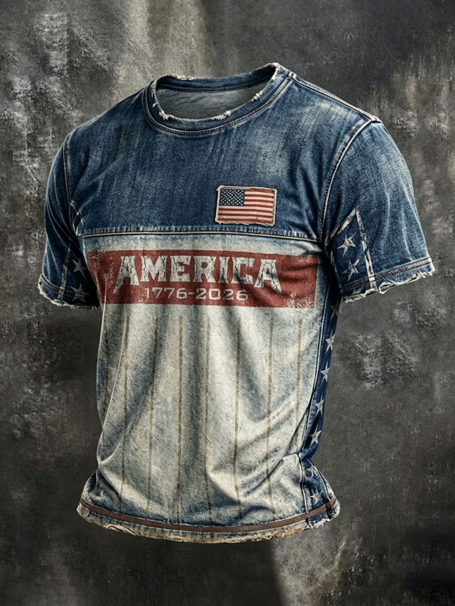 Men'S Retro 250Th Anniversary American Short-Sleeve T-Shirt