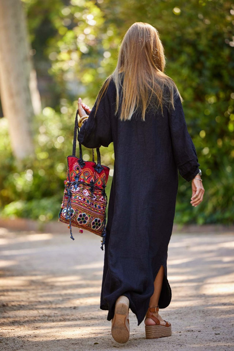 Luna's Serene Escape Buttoned Maxi Dress