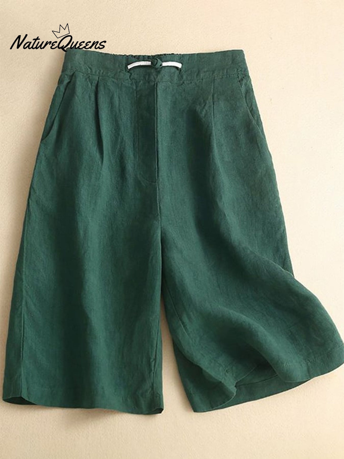 Loose Casual Cotton Linen Wide Leg Capris