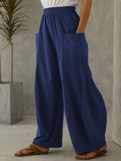 Women's Pure Color Cotton Casual Pants