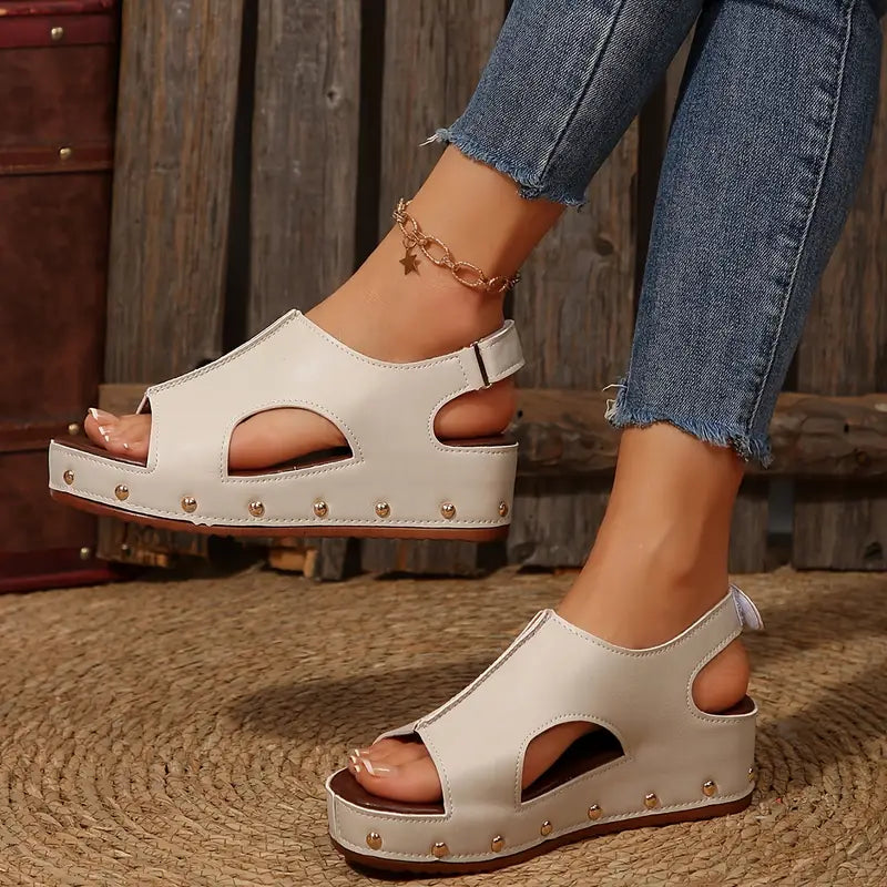 Women's Handmade Comfortable Leather Summer Wedge Sandals