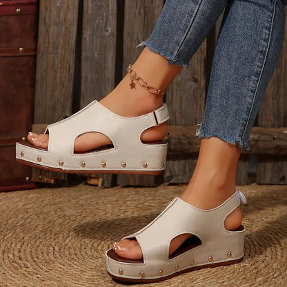 Women's Handmade Comfortable Leather Summer Wedge Sandals