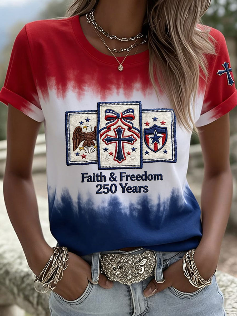 Women'S American 250Th Anniversary Faith & Freedom Short-Sleeve T-Shirt