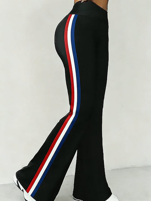 Women's American Flag Stripe Printed High-Stretch Leggings