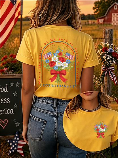 Women'S 250th Anniversary American Faith Print Short-Sleeve T-Shirt