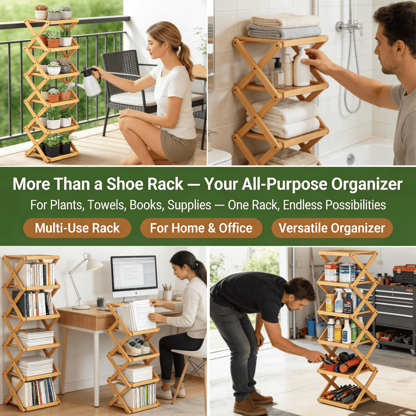 Instant-Use Bamboo Rack – 9 Tiers, No Tools Needed🌿👟