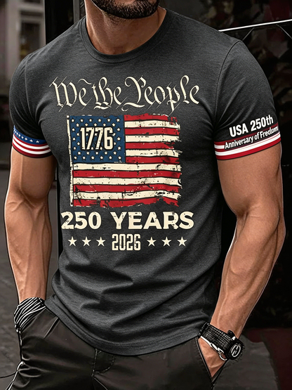 Men's We The People 250 Years USA Flag 1776 T-Shirt