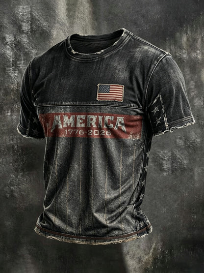 Men'S Retro 250Th Anniversary American Short-Sleeve T-Shirt