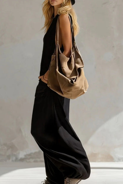 Women'S Sleeveless Wide-Leg Jumpsuit With Pockets
