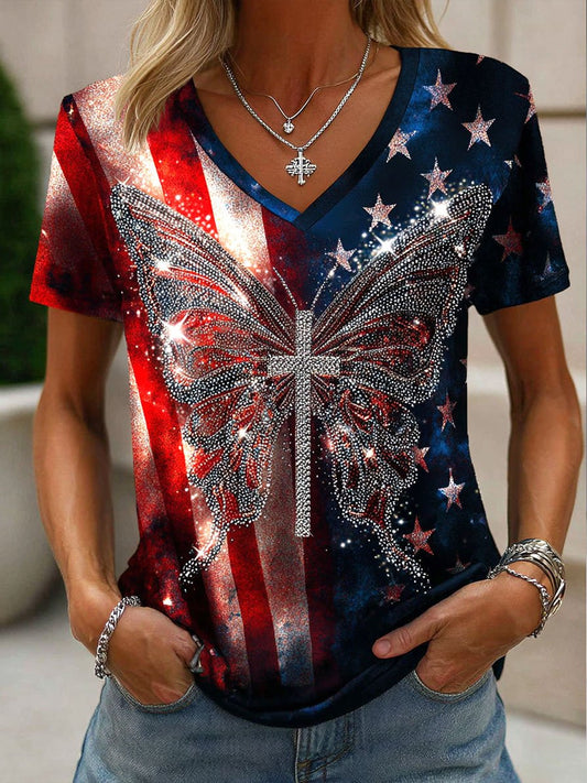 Women's Vintage Faith American Founding 250th Anniversary Short-Sleeved T-Shirt