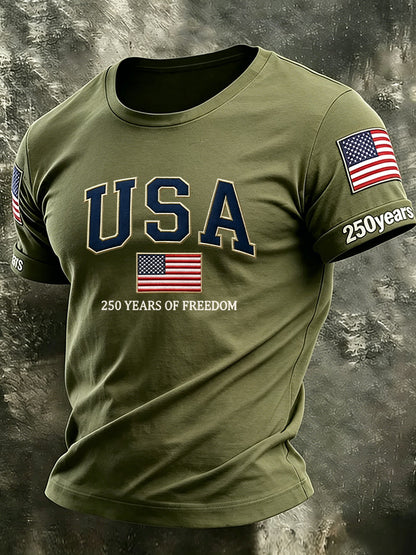 Men'S America Flag Printed Casual T-Shirt
