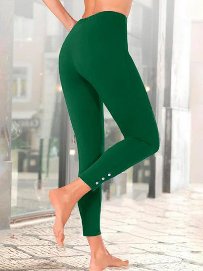 Women's Fashion Leggings Length Pants Casual Weekend Plain Tummy Control Casual Leggings