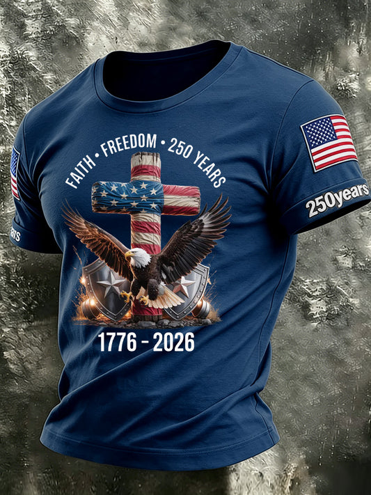 Men'S America Flag Printed Casual T-Shirt