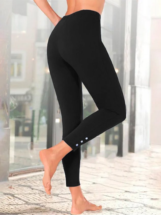 Women's Fashion Leggings Length Pants Casual Weekend Plain Tummy Control Casual Leggings