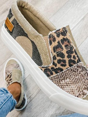 Vintage Flat Heel Leather Daily Sneakers