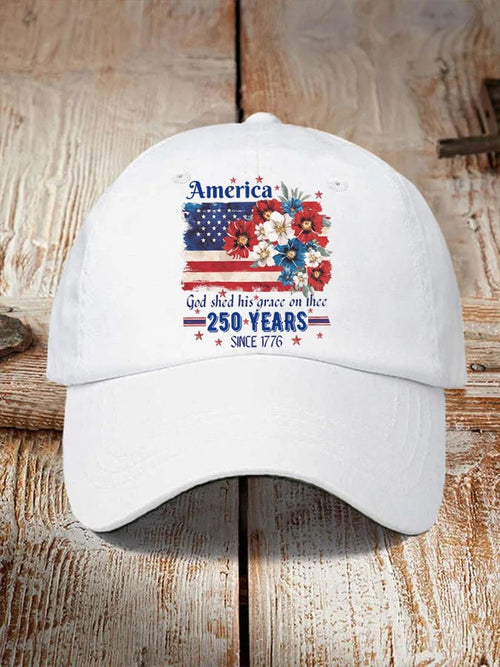 Unisex 250th Anniversary National Flag Floral Print Hat