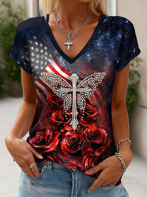 Women's Vintage Faith American Founding 250th Anniversary Short-Sleeved T-Shirt