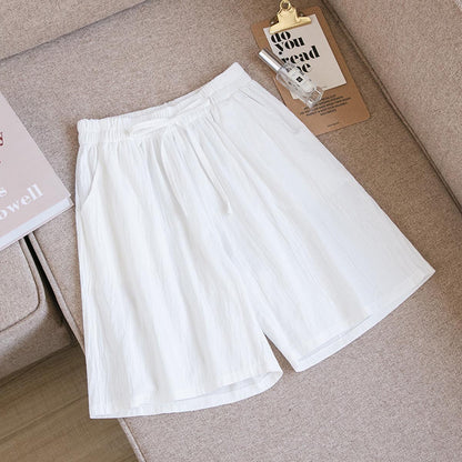 Women's Solid Color Casual Loose Cotton Shorts