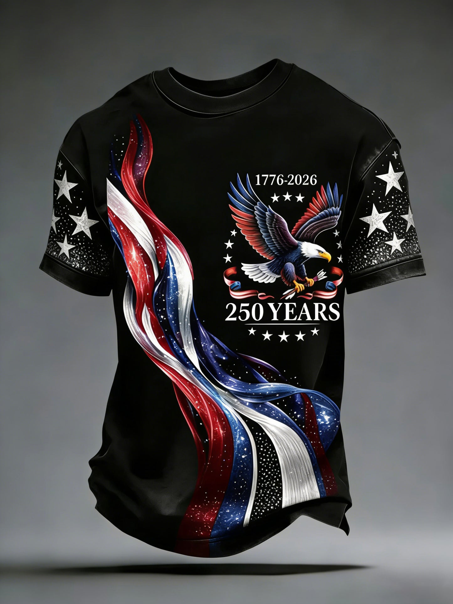 Men's USA 250th Anniversary Commemorative Print Casual T-Shirt