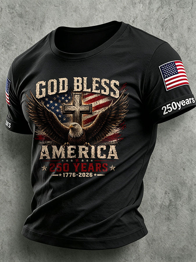 Men'S America Flag Printed Casual T-Shirt