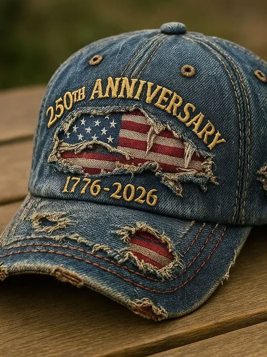 Unisex casual hat with 250th anniversary print
