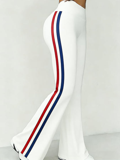 Women's American Flag Stripe Printed High-Stretch Leggings