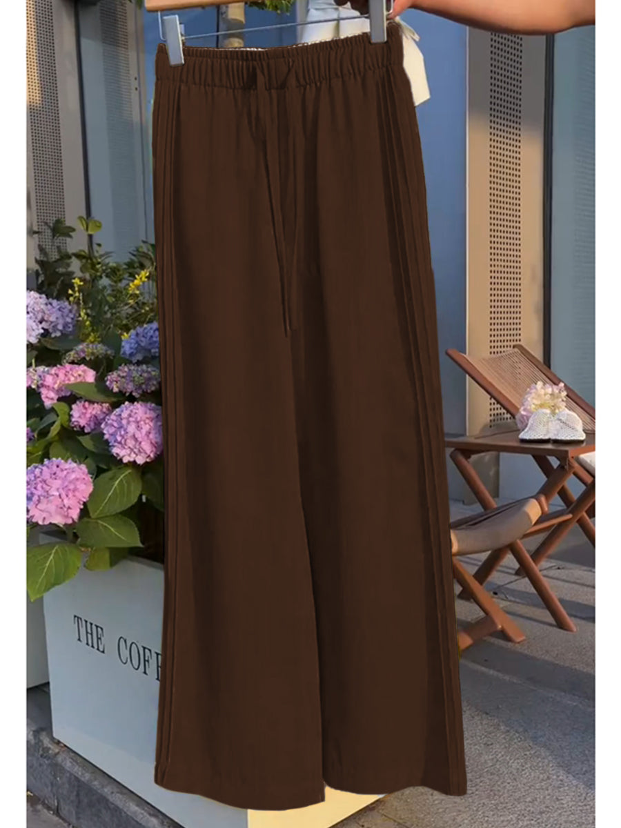 Women'sTencel and Linen Wide-leg Casual Pants