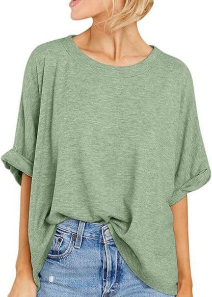 Women's plus-size casual short-sleeved loose T-shirt top
