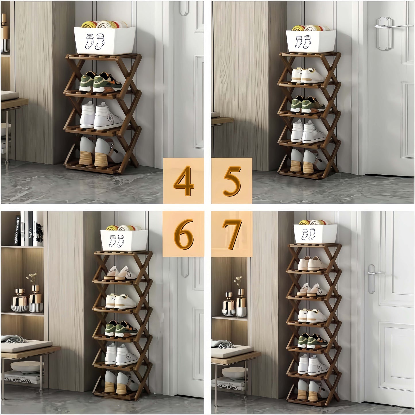 Instant-Use Bamboo Rack – 9 Tiers, No Tools Needed🌿👟